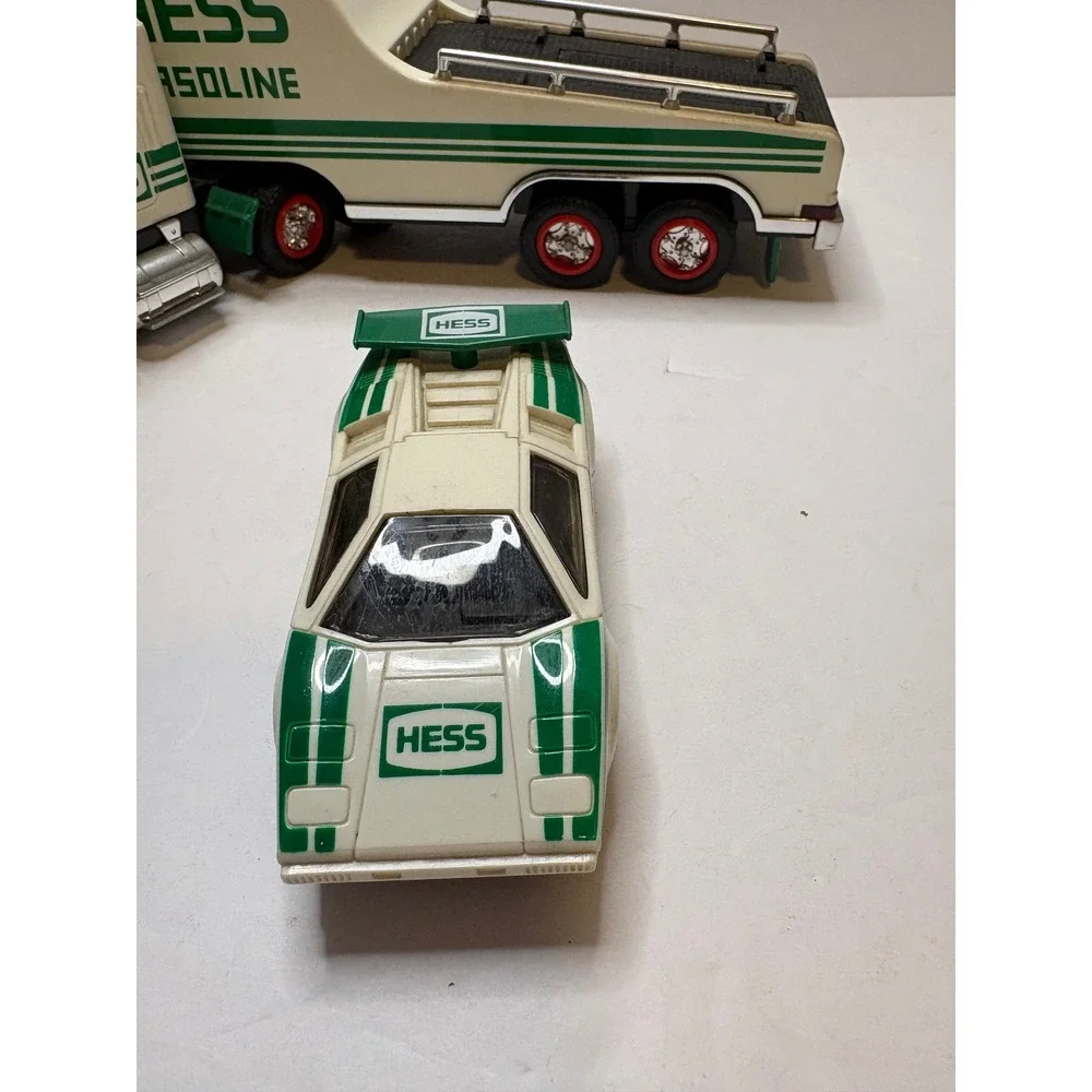 1991 Hess Toy Truck and Racer‎ Gasoline Semi Trailer with Working Lights Vintage